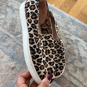 Time and Tru leopard slide sneakers — worn once, fits like an 11